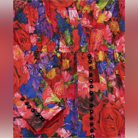 The Kooples Summer Night Floral-Print Silk Mini Dress - Picture 7 of 16